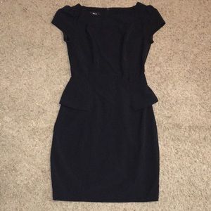 BCX black peplum dress with short sleeves